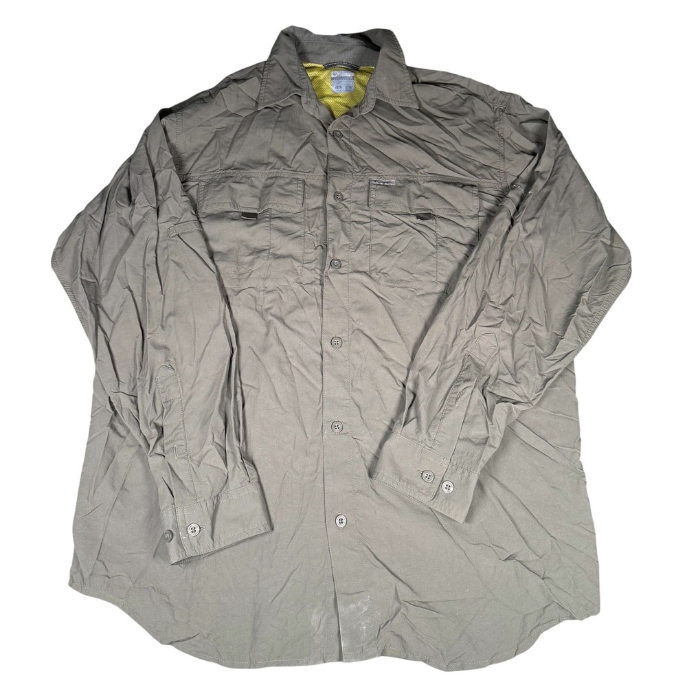 Columbia Omnishade Titanium Long Sleeve Button Up Shirt Men's Large Outdoors - Picture 2 of 8
